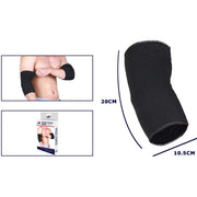 Trade Shop - Coppia Gomitiera Fascia Elastica Supporto Per Gomito Sport Anallergico Nero -