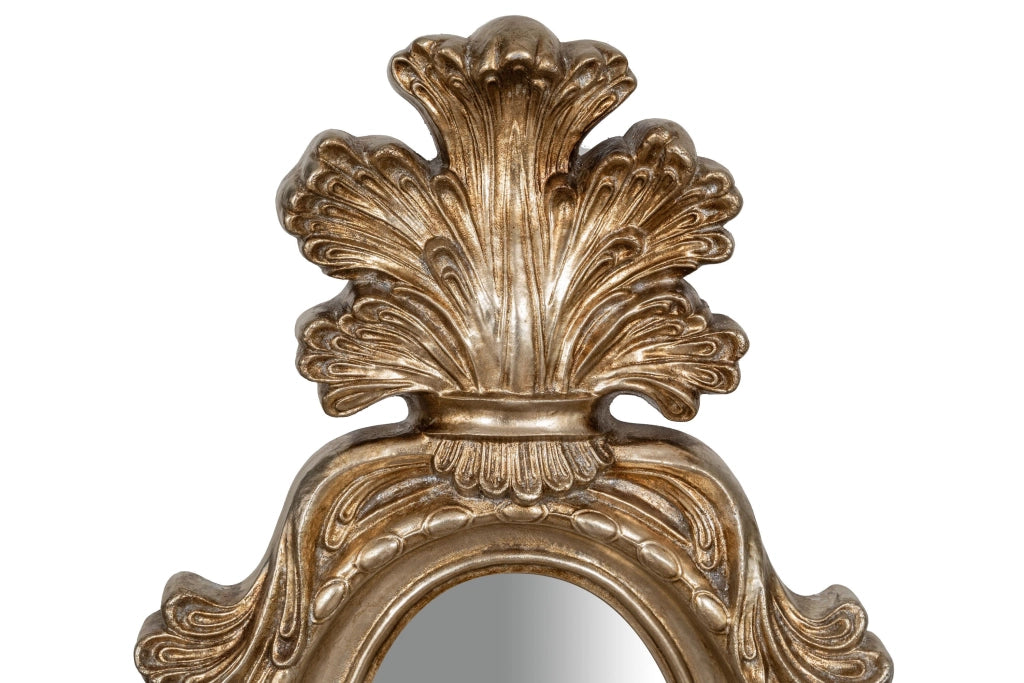 Biscottini SPECCHIERA DA APPOGGIO IN LEGNO FINITURA FOGLIA ARGENTO ANTICATO MADE IN ITALY