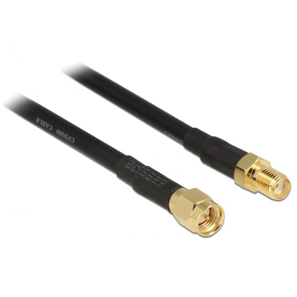 Cavo Antenna SMA M/F a Basse Perdite 15m Nero