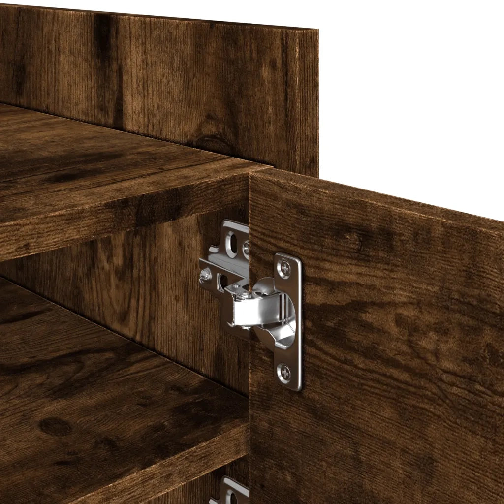 Mobile Porta TV Rovere Fumo 80x35x40 cm in Legno Multistrato 848371