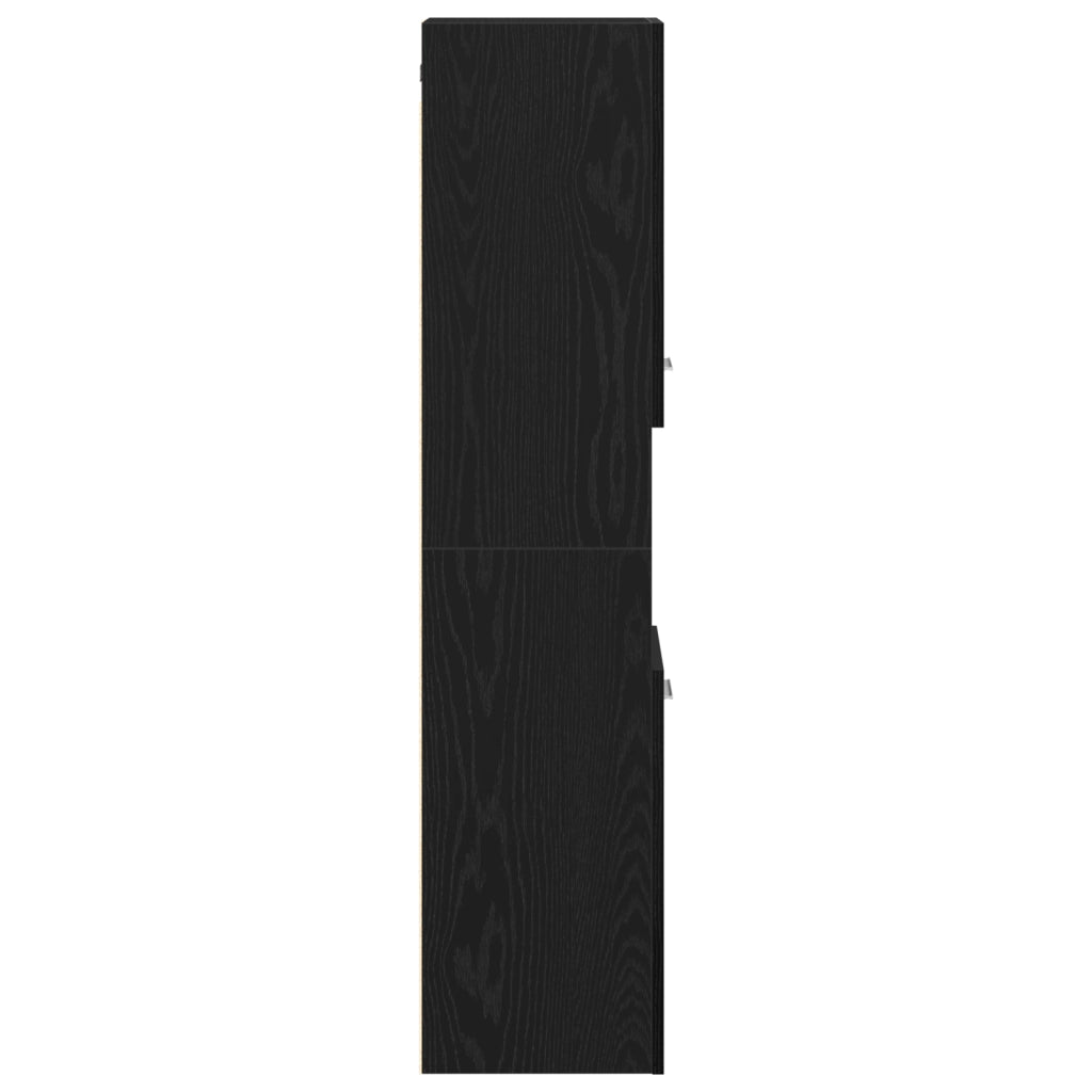 Armadio da bagno  in rovere nero 30x30x130 cm in legno ingegnerizzato