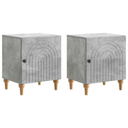 Armadio da Notte 2 pcs Grigio Cemento 43 x 34,5 x 50 cm