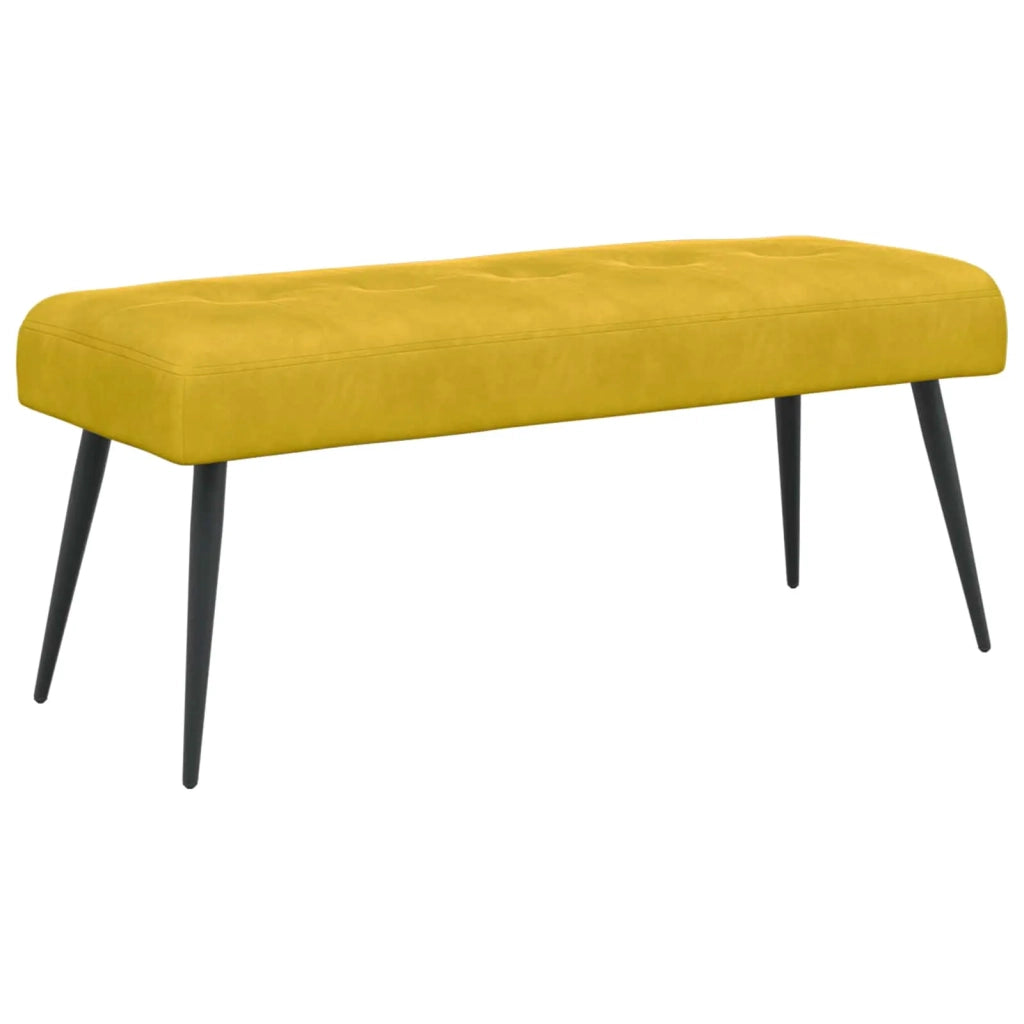 Panchina con bottoni imbottiti Giallo 110 x 40 x 46 cm Velluto 42038536