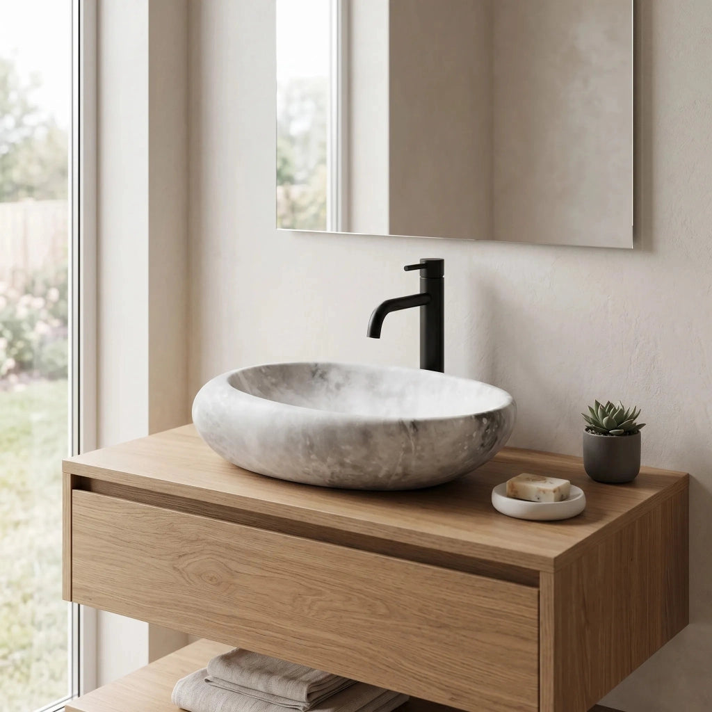 Lavabo Da Appoggio Rea Roxy C Stone L. Grey