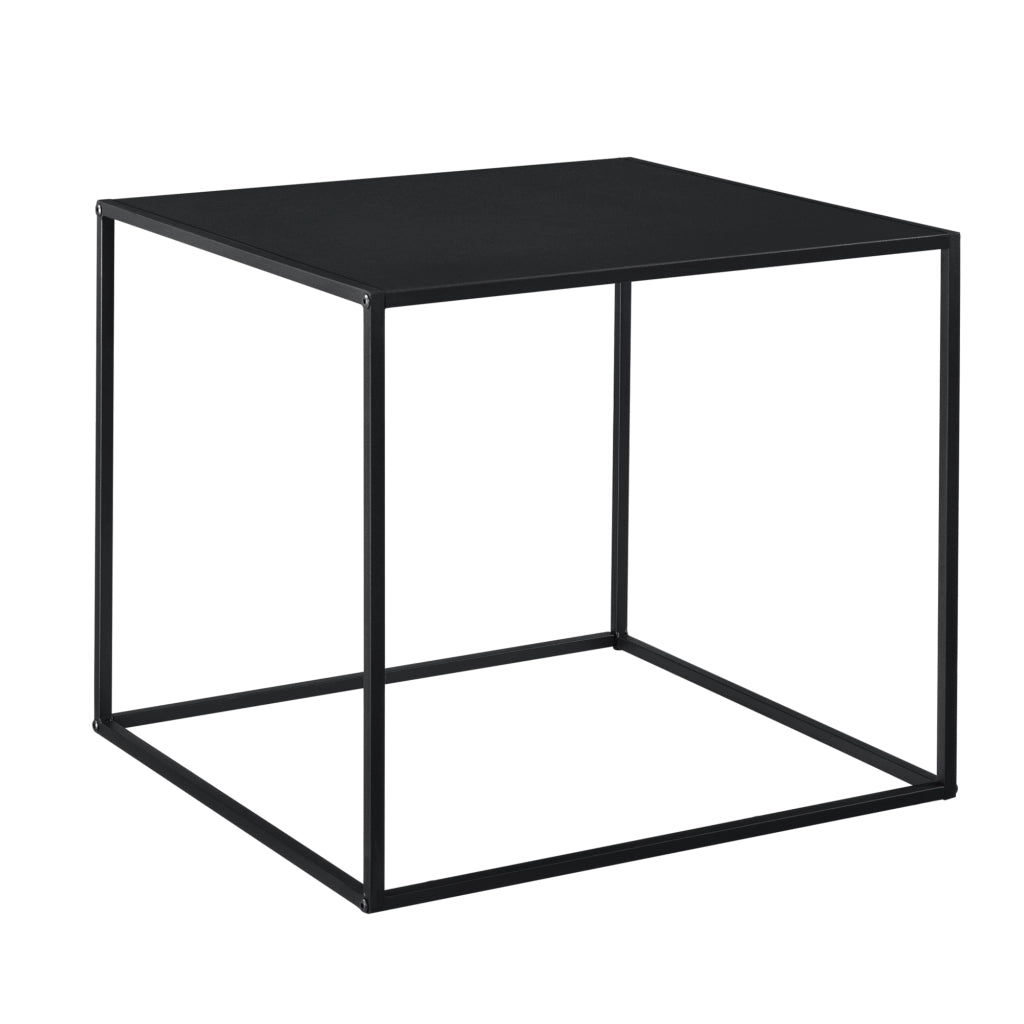 Tavolo Basso in Metallo 50x55x55 cm Tavolino da Appoggio - Nero [en.casa]