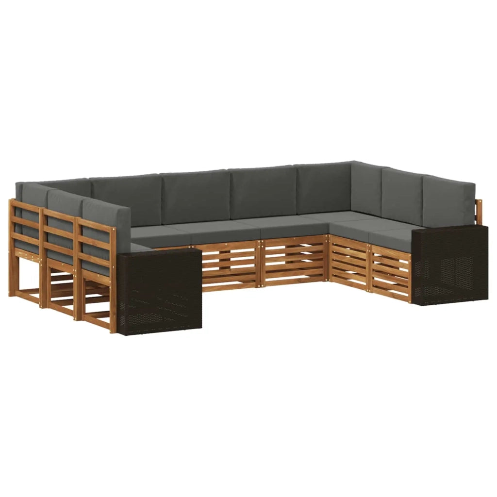 Set divano sezionale 9 pcs Naturale e Antracite Poliestere 3384843