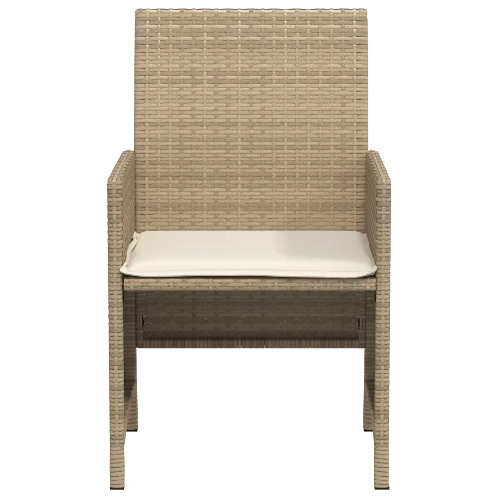 Set da Bistr¨° 3 pz | Set Salotto da Giardino con Cuscini Beige in Polyrattan