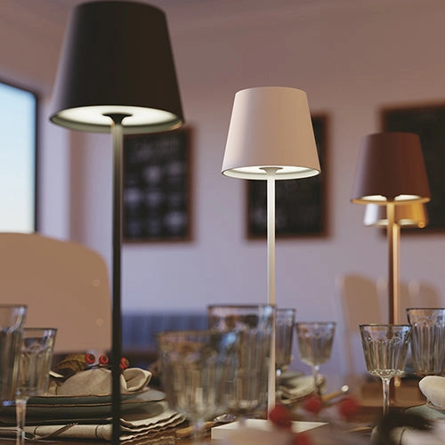 LAMPADA DA TAVOLO RICARICABILE LED DRINK NERA 2,2W 190LM 3000K DIMMERABILE IP54 10X36CM
