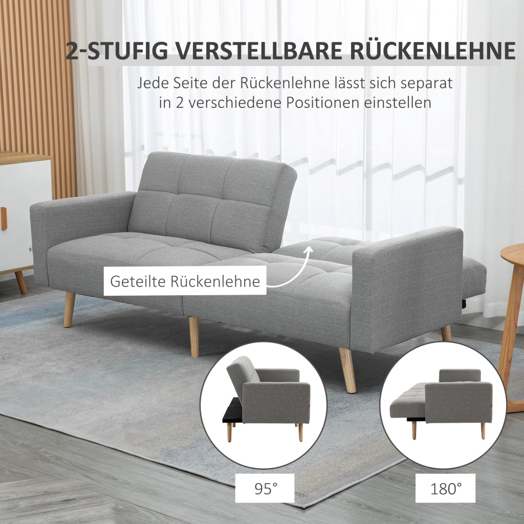 Divano letto 2 posti ¨C zephmum ¨C Grigio tessuto 205x88 cm