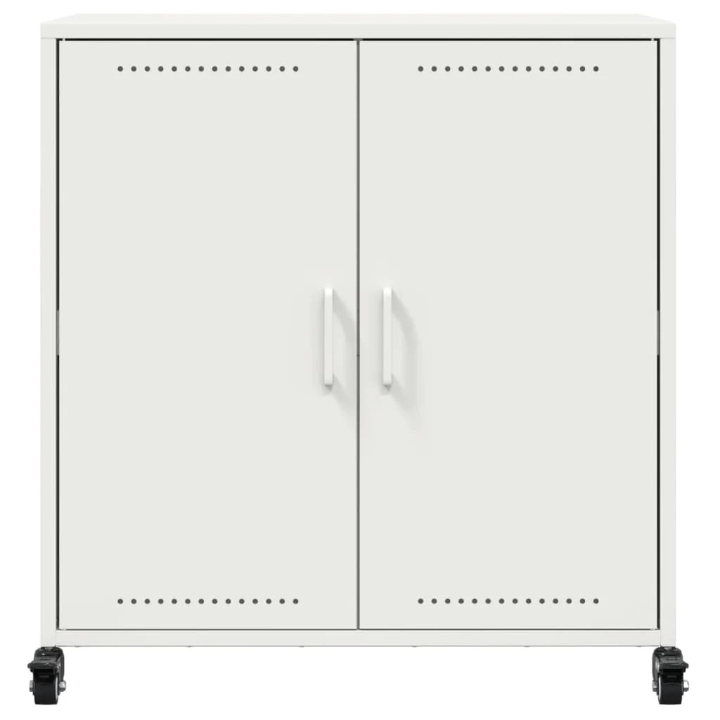 Credenza cassettiera cassettiera mobile contenitore organizer cucina soggiorno soggiorno 68,5 x 39 x 72 cm acciaio bianco 02_0030390