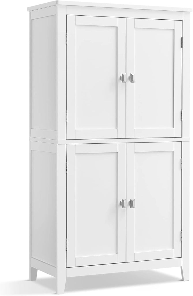 VASAGLE Mobile da Bagno, Mobiletto da Bagno, Credenza da Cucina, Armadietto con 2 Cassetti e 2 Ante, Ripiano Regolabile, 30 x 60 x 110 cm, Grigio Tortora BBC551G02