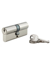 Cilindro europeo SA 35 x 35 mm nichelato, 3 chiavi con vite di 45 mm – THIRARD