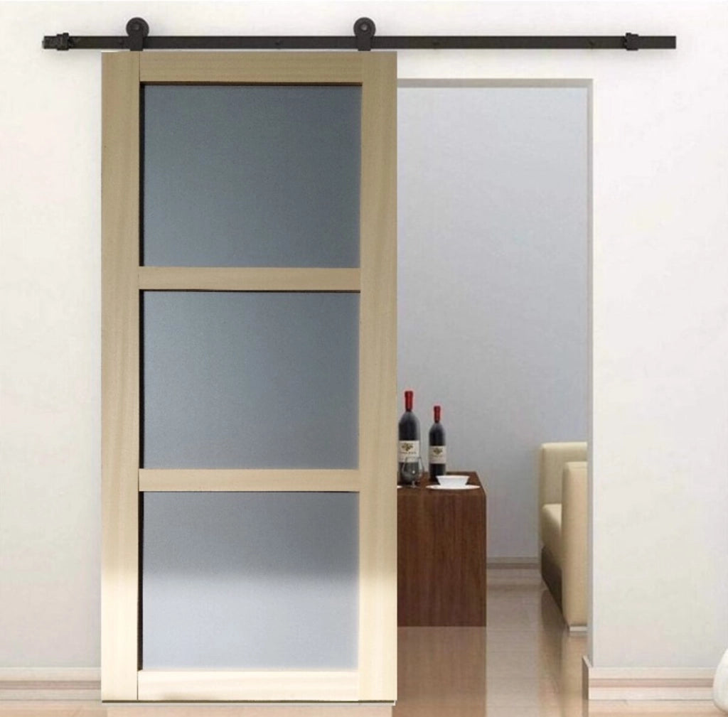 Porta Scorrevole Ayous 3 Ante Grigio RAL 7035 H204 x L73 + Binario Nero