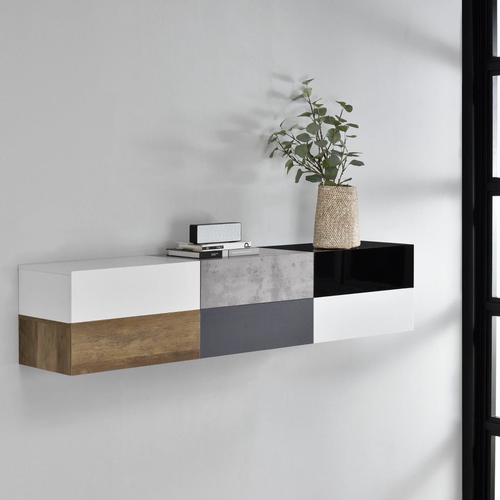 Set di 6 Comodini da Parete con Cassetto 46x30x15 cm in 6 Colori Diversi [en.casa]