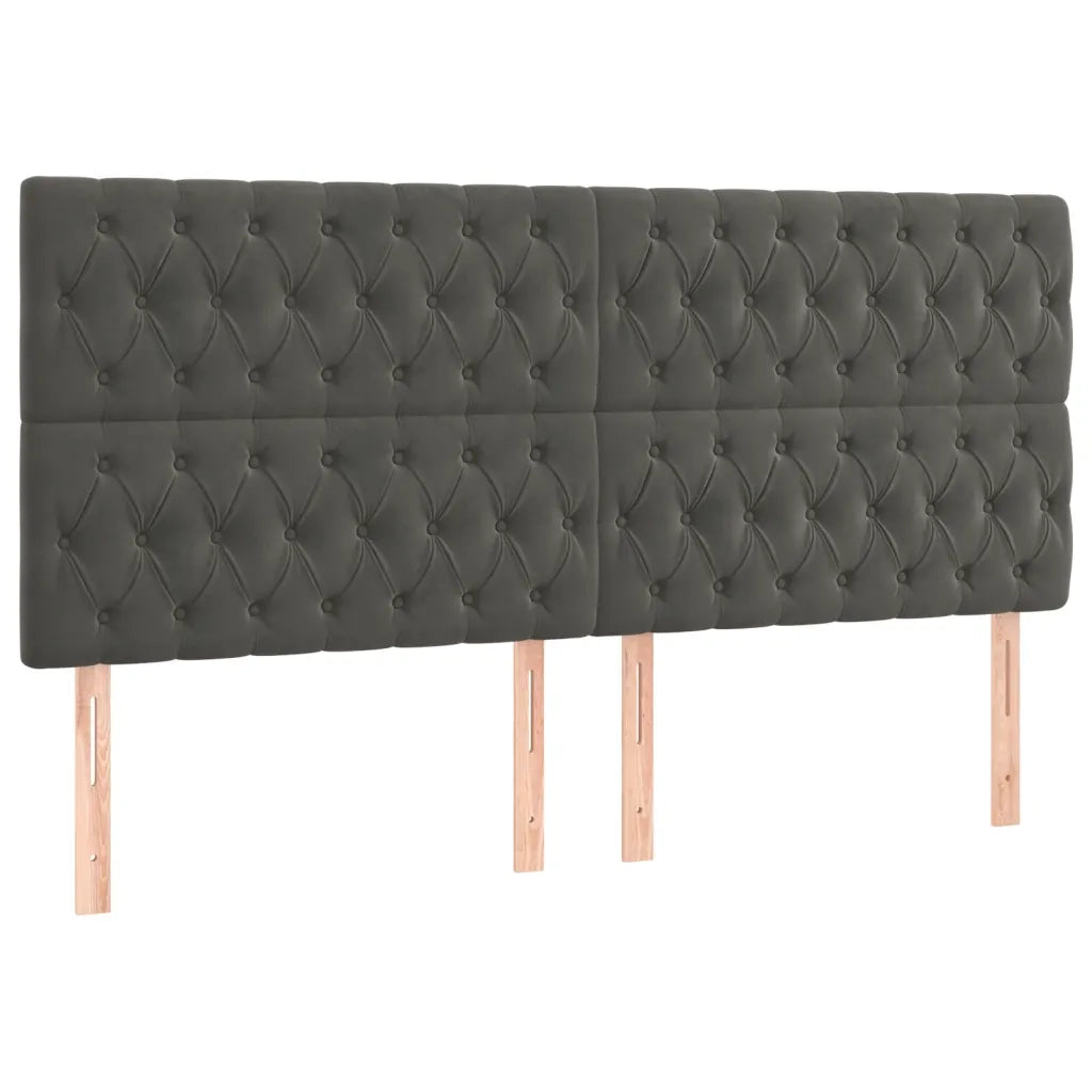 Giroletto con Testiera-Struttura Letto con testiera Grigio Scuro 180x200 cm in Velluto 895083