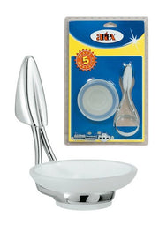 Portasapone Saponetta da Parete Glaciar Cromato + Vetro Artex