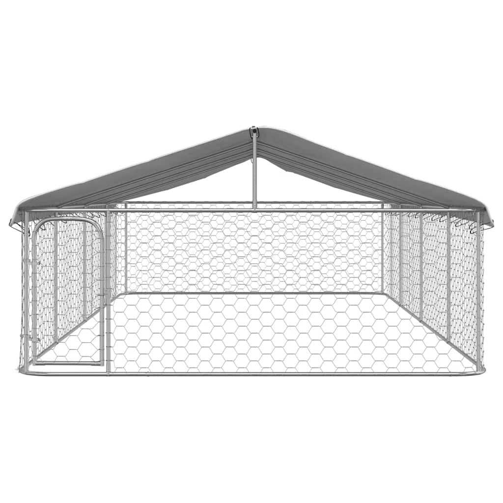 Cuccia/gabbia/recinto per animali domestici da esterno con tetto 600 x 300 x 150 cm Argento 02_0041912