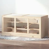 Outsunny Gabbia Criceto in legno Animali Piccoli Roditori 115x60x58cm