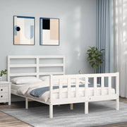 Giroletto senza Materasso-Struttura Letto Bianco 120x200 cm Legno Massello Pino 840394