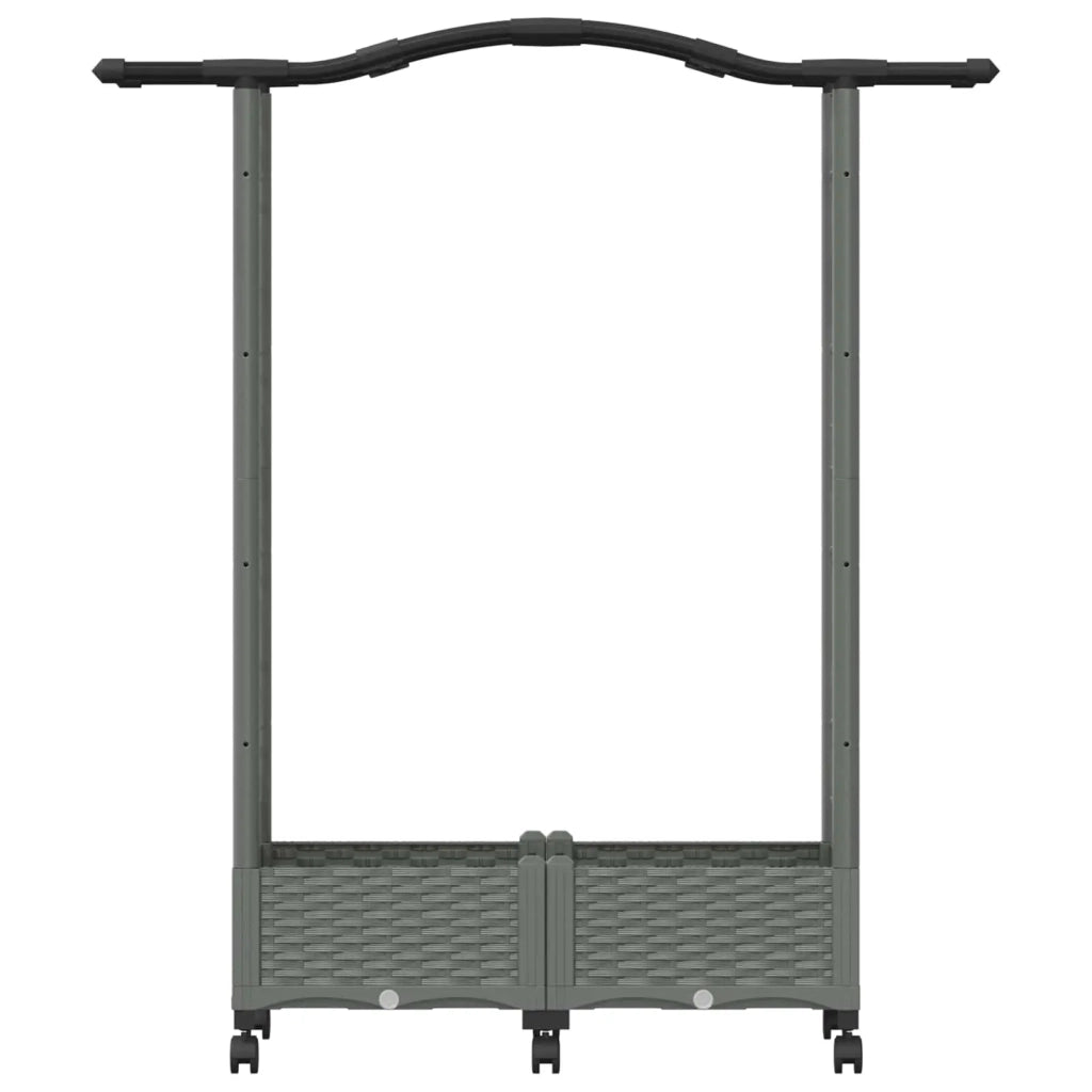 Letto Rialzato con Griglia e Tetto Grigio Chiaro PP 3423012