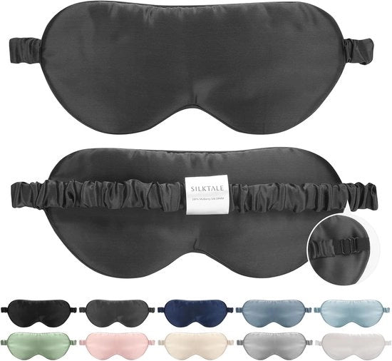 Maschera da sonno per uomini e donne - 100% cuoio di mora - grigio scuro