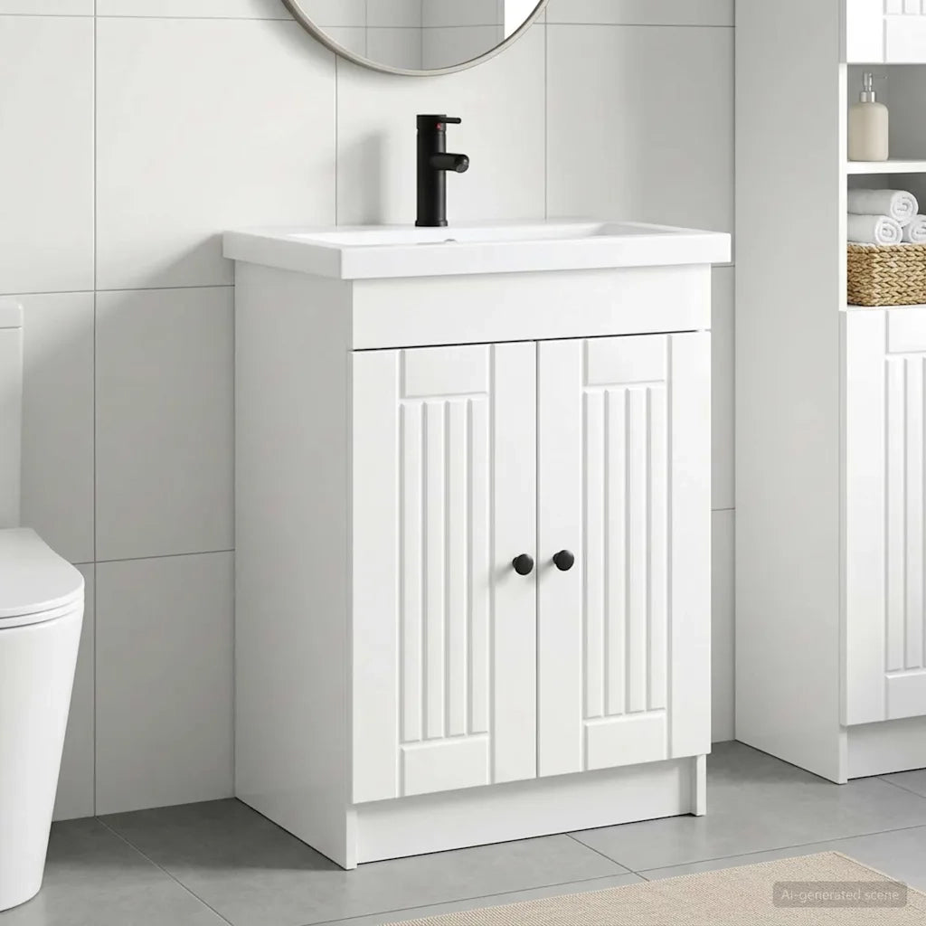 Set di mobili per il bagno Bianco Lucido 56 x 37,5 x 81 cm 3404188