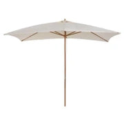 Ombrellone 2x3 m da Giardino Impermeabile, in Legno e Poliestere 180G, Beige