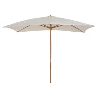Ombrellone 2x3 m da Giardino Impermeabile, in Legno e Poliestere 180G, Beige