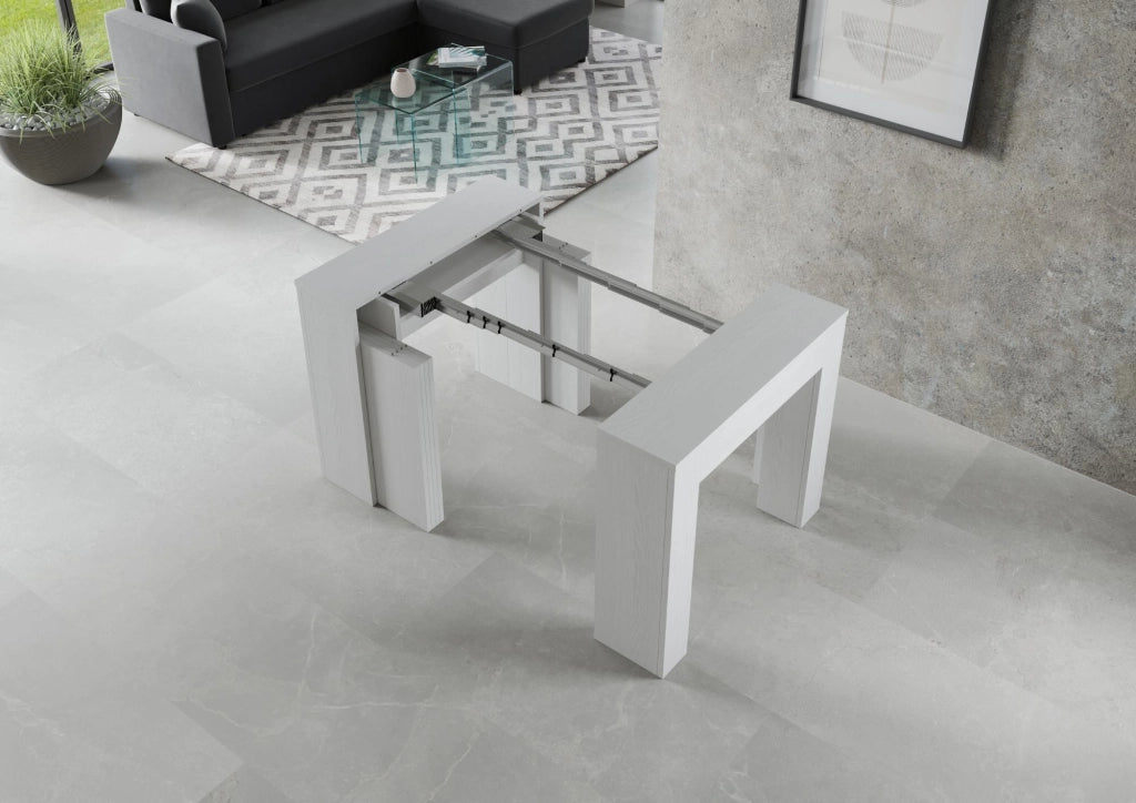 Consolle Allungabile 90-307x49x78 cm in Nobilitato Bianco