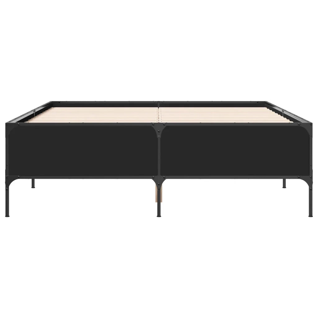 Giroletto Nero 120x190 cm in Legno Multistrato e Metallo