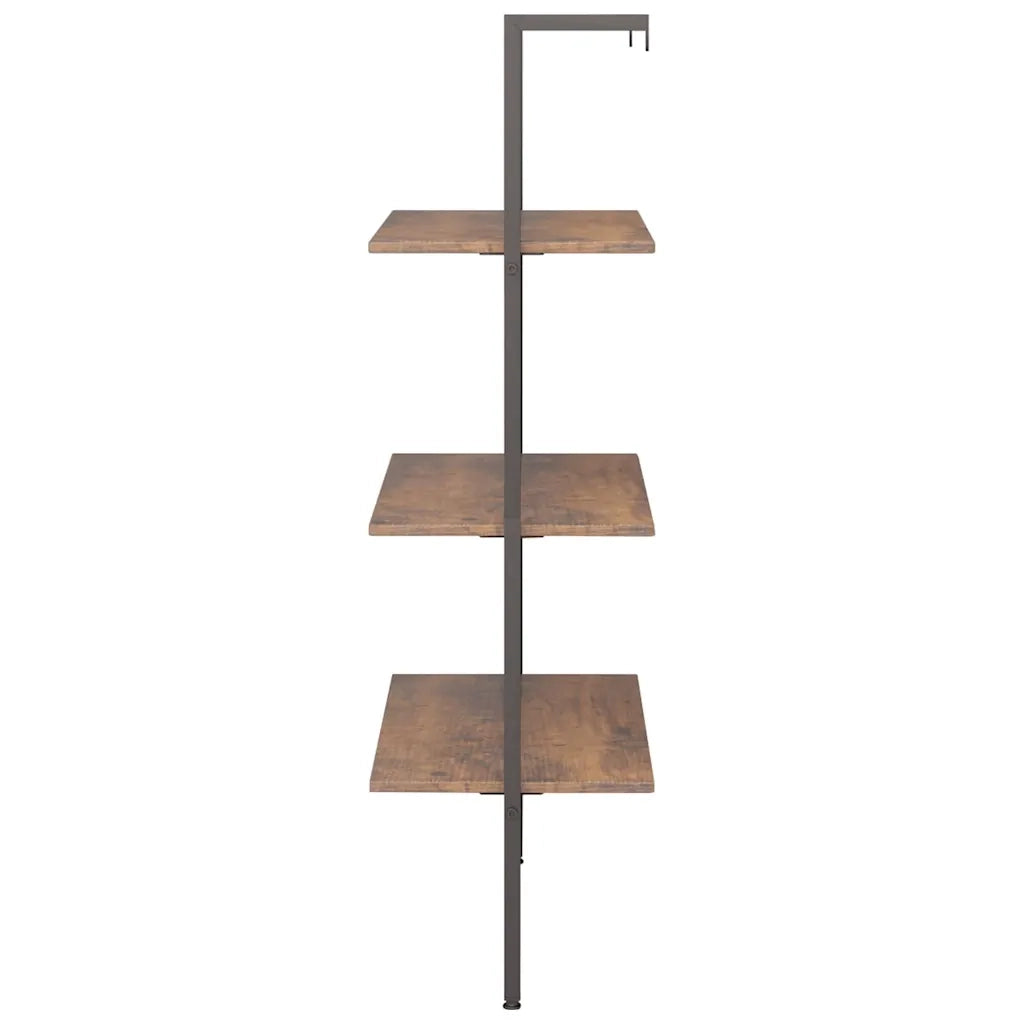 Scaffale Pendente 3 Livelli Marrone Scuro e Nero 64x35x120,5 cm 336380