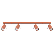 Plafoniera TORQUE rossa ocra 81 cm 4 spot GU10 orientabili