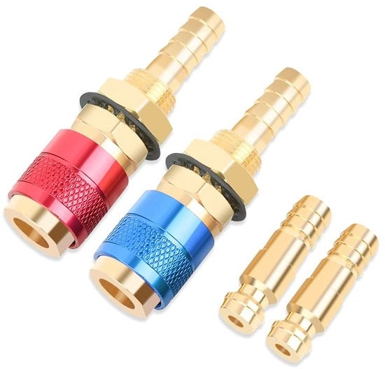 Set di Connettori a Gas 2 Pezzi - Adattatore a Laser 8 mm - Lavorazione in Ottone di Alta Qualità - Duraturo e Resistente ai Sforzi