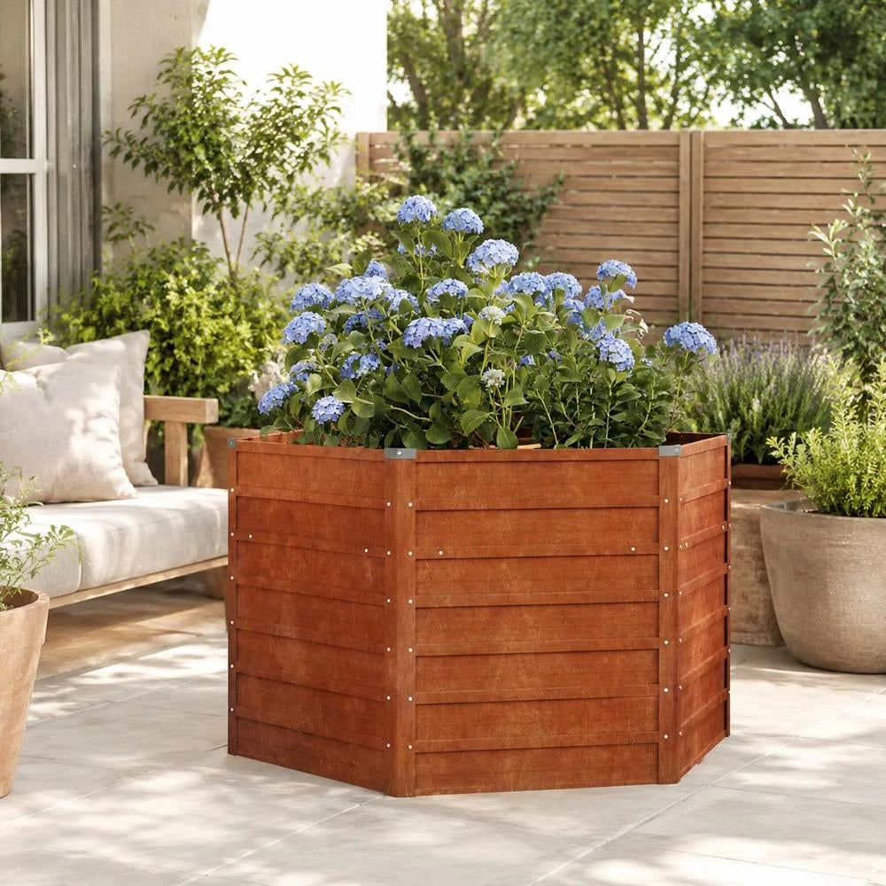 Rusty Raised Bed 129x129x77 Cm Corten Steel