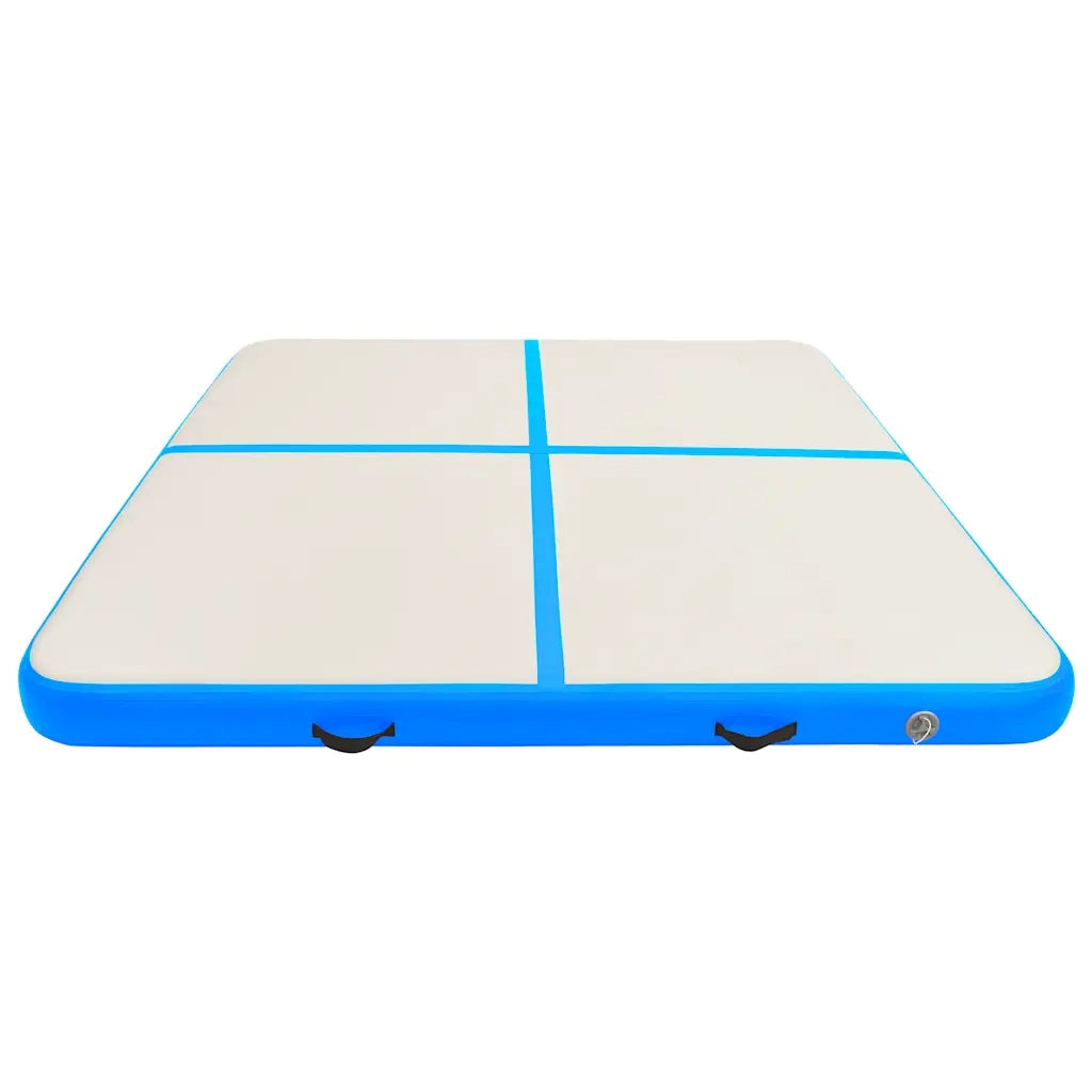 Tappetino Ginnastica Gonfiabile con Pompa 200x200x15cm PVC Blu 92698