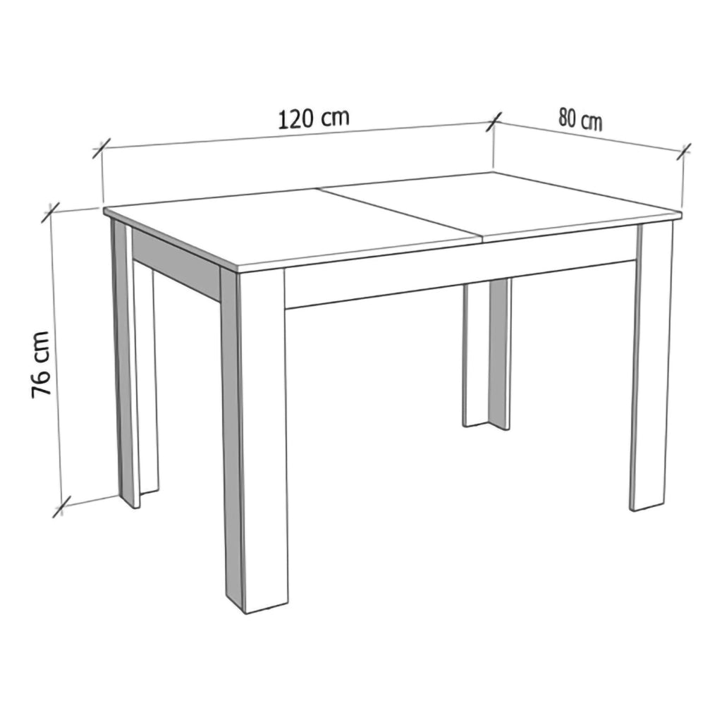 Marudo, Tavolo Allungabile 8 Posti, 120x80x76h cm Bianco Opaco