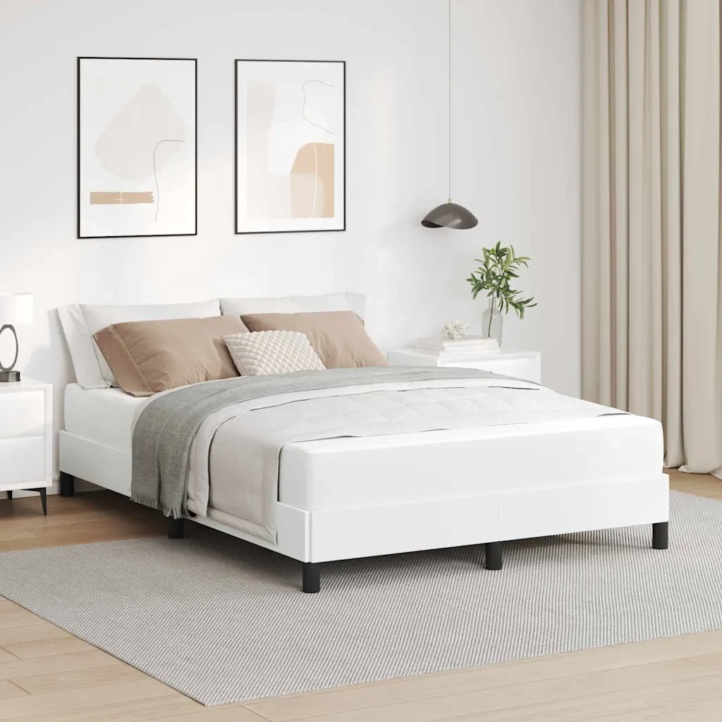 Struttura del letto Bianco Puro 140 x 190 cm Tessuto