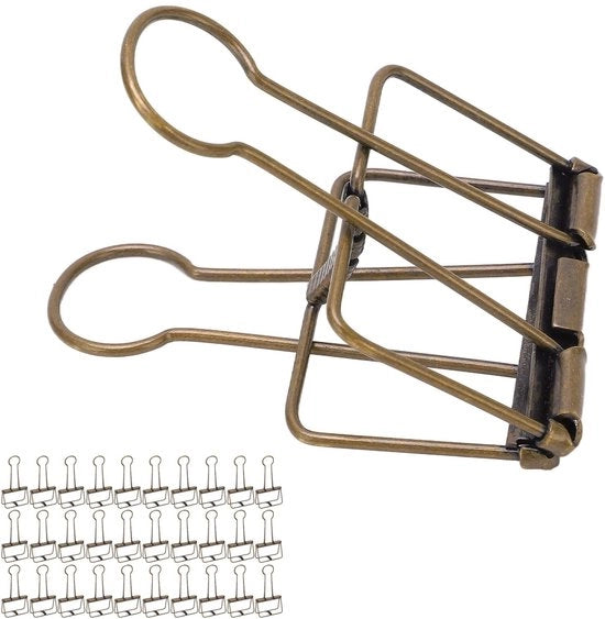 Fibra di metallo per organizzare, 30 pezzi, clip multifunzionali con fori circolari, costruzione duratura, forza di chiusura forte, organizzatore di carta multifunzionale.
