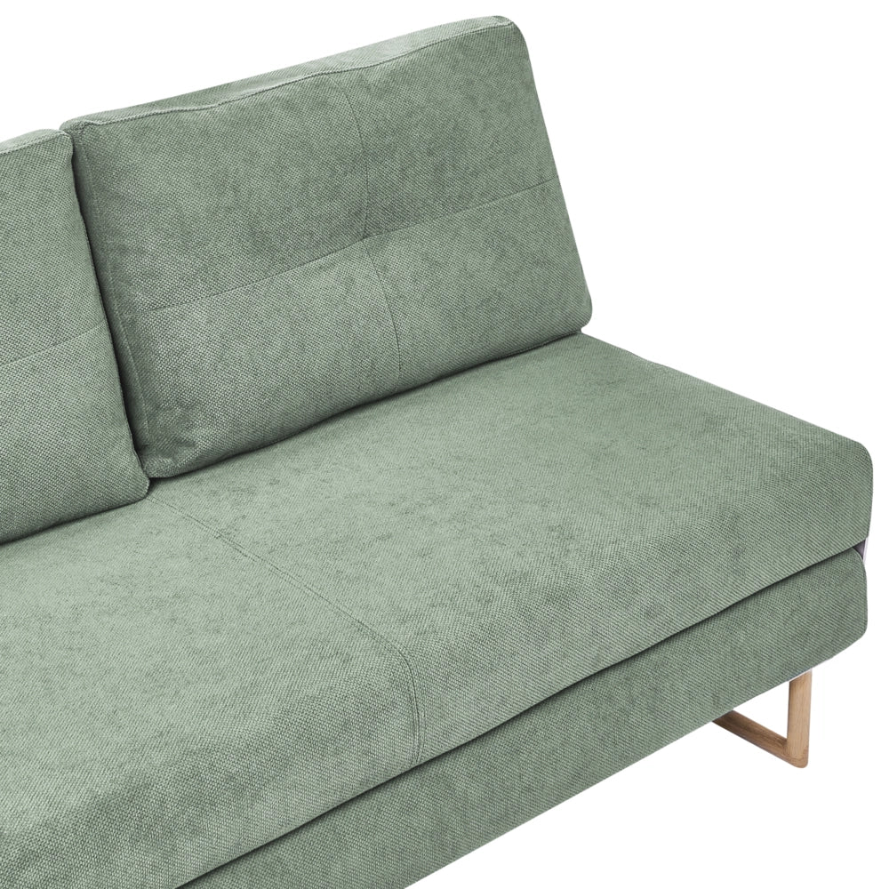 Divano letto a 3 posti Tessuto verde chiaro per divano 3 persone Funzione letto pieghevole
