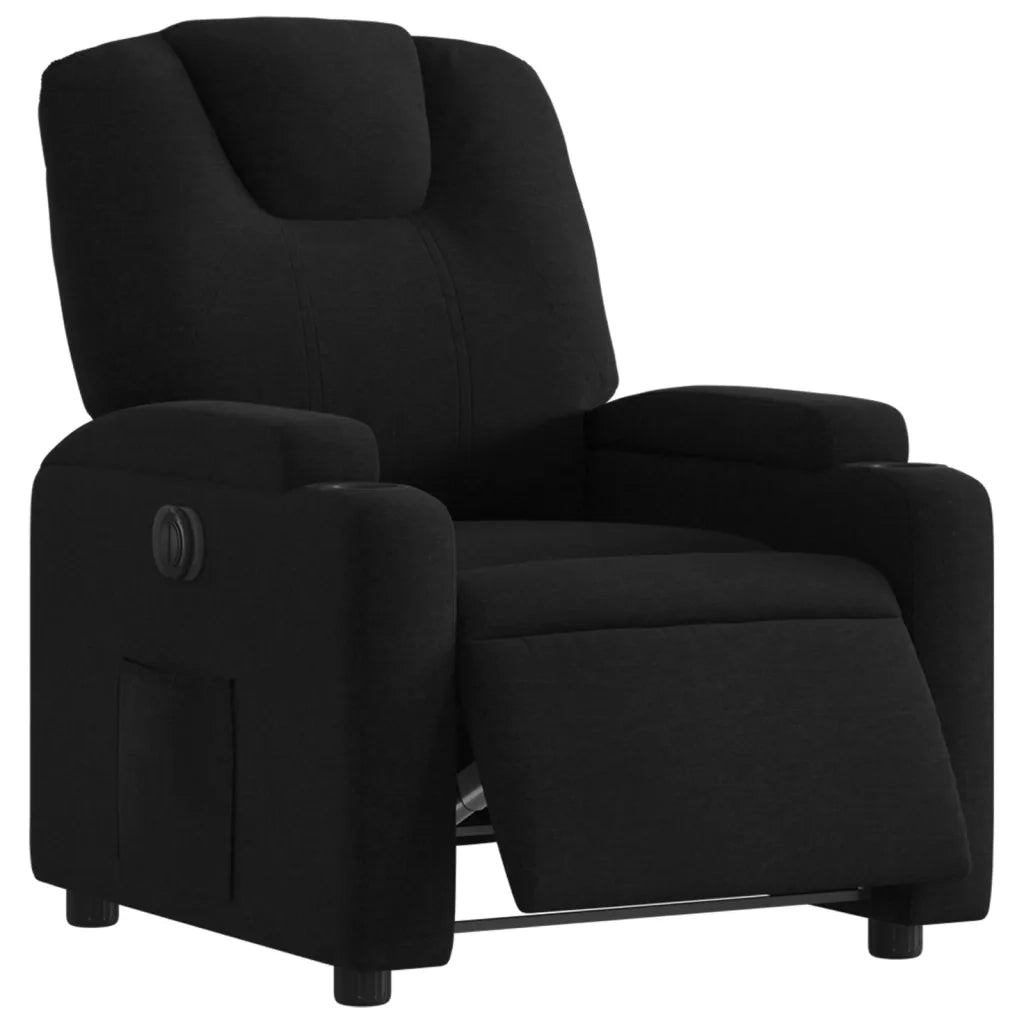 Poltrona Elettrica Reclinabile Nera in Tessuto 3204346