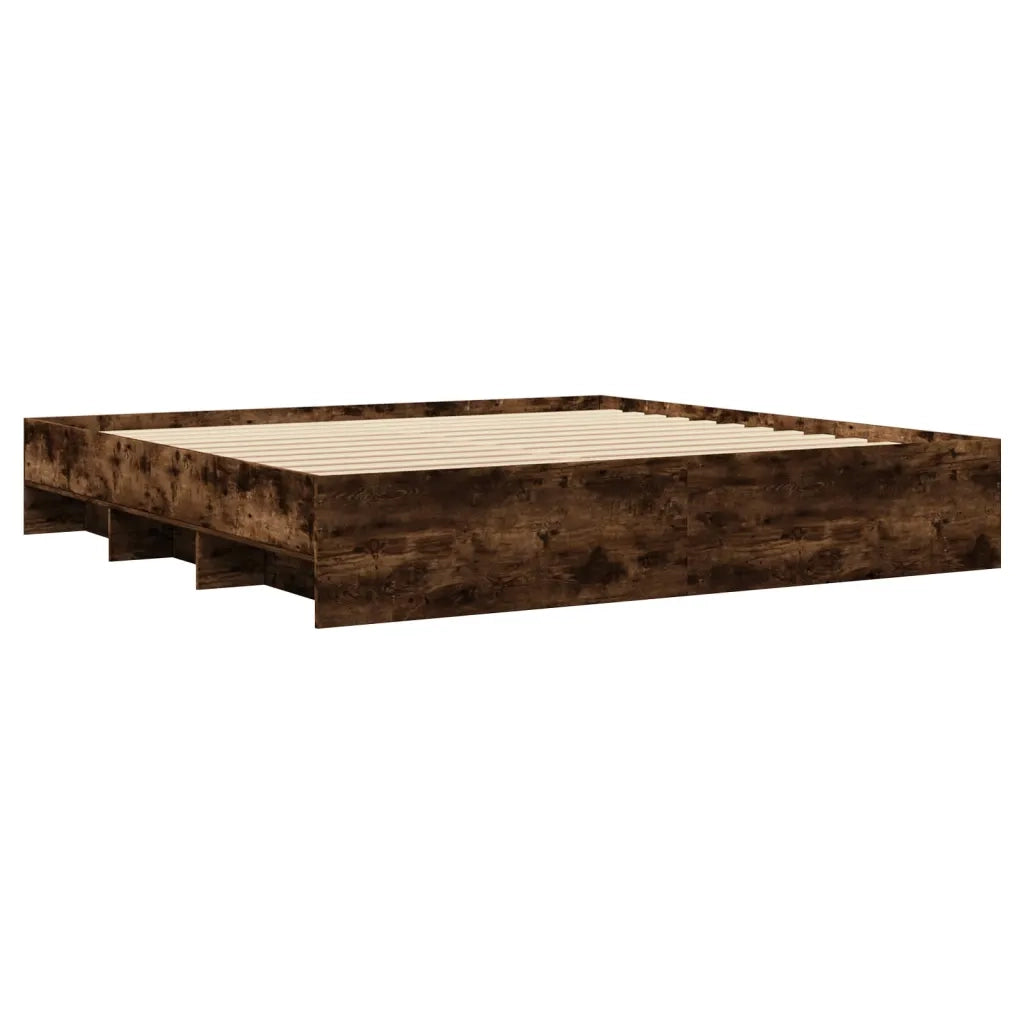 Giroletto senza Materasso Rovere Fumo 200x200 cm in Truciolato 3295629