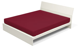 Lenzuolo Sotto con Angoli ed Elastico Tinta Unita Bordeaux 1 Piazza e Mezzo