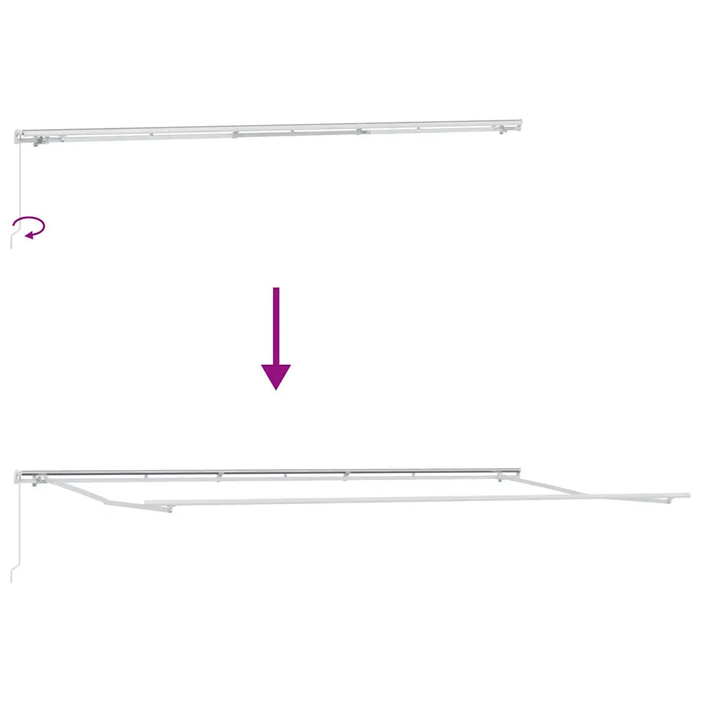 Tenda da Sole Retrattile Manuale Antracite e Bianco 600x300 cm 3216032