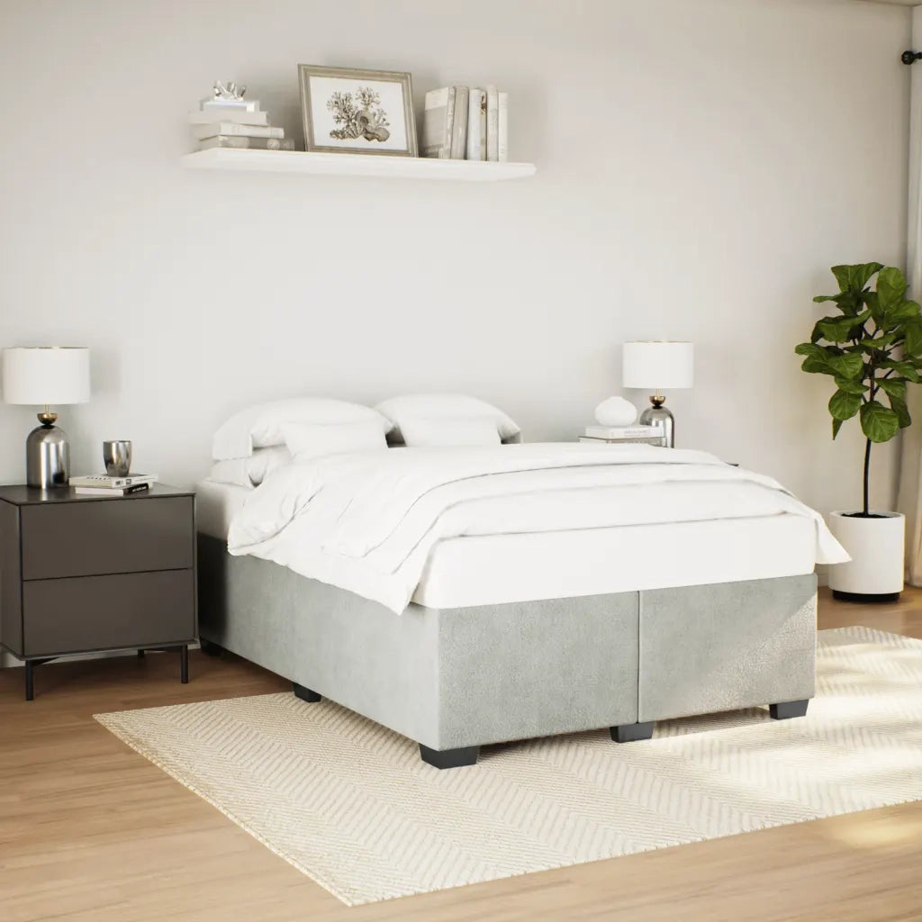 Giroletto senza Materasso Grigio Chiaro 140x200 cm Velluto 3284637