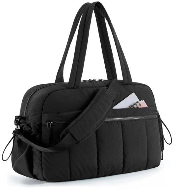 Borsa sportiva 24L per weekend con contenitore impermeabile, leggera - nera