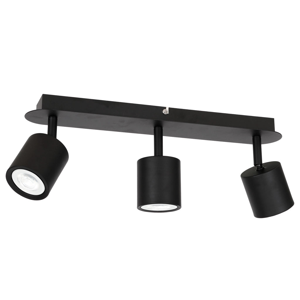 Plafoniera Demia Luminex 3 faretti neri GU10 8W orientabili