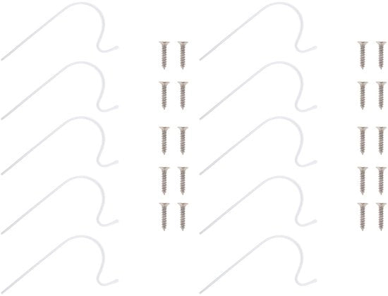 Supporti per piante 10 pezzi - Orefice - Bianco - Materiale in acciaio di alta qualità - Progettazione robusta e minimalista - Per uso interno/esterno - Sostegno per piante