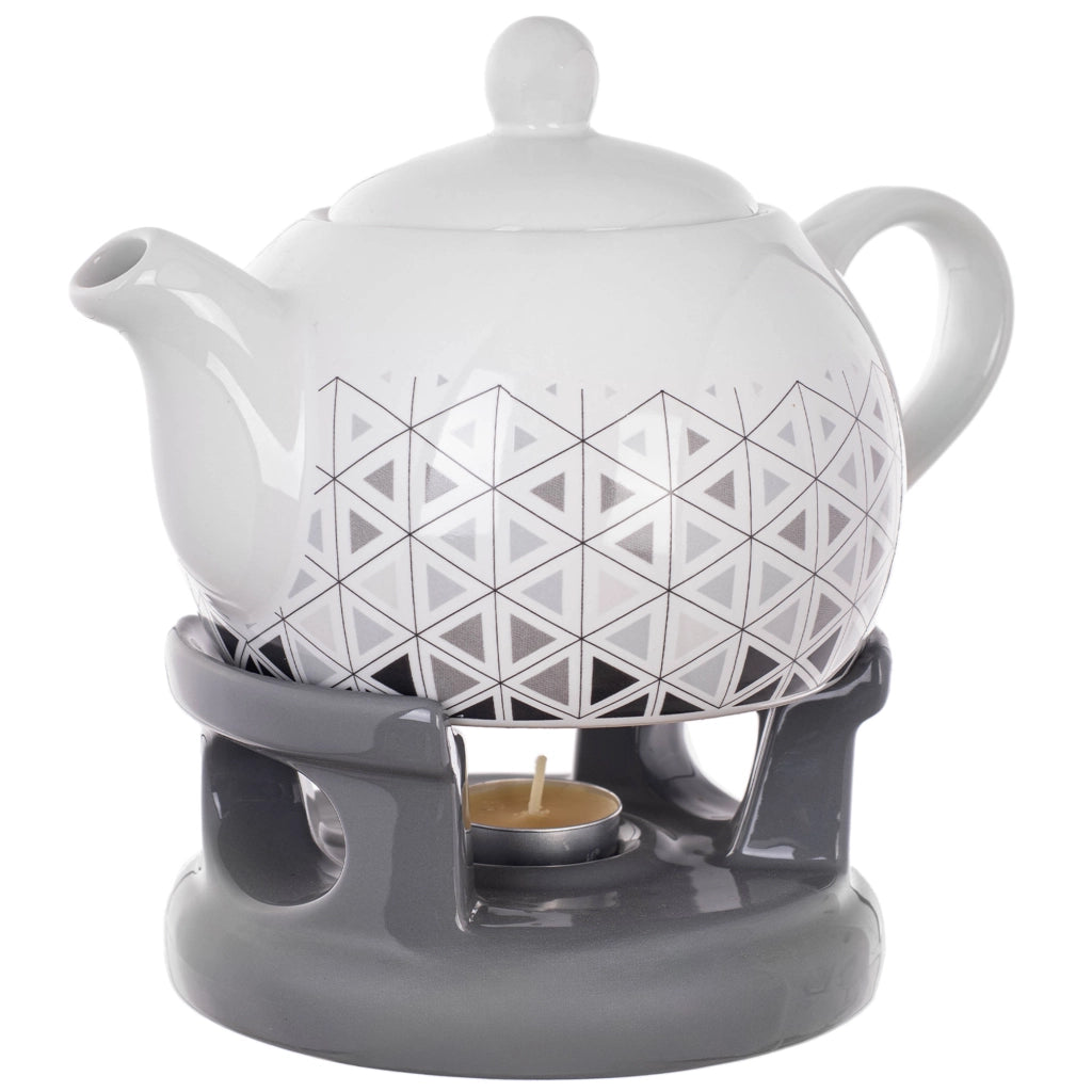 Teiera KADAX con scaldavivande, 1 litro, in ceramica, ideale come regalo.