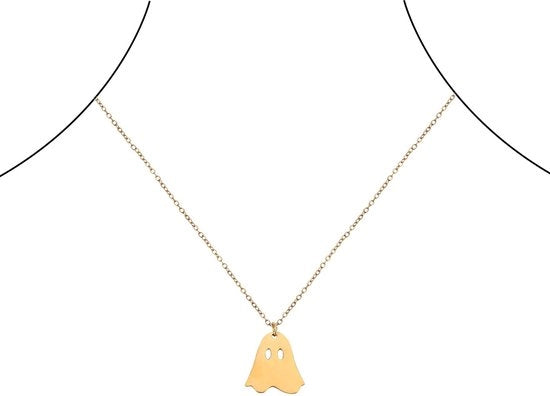 Collana da Halloween con Pendente in Oro - Accessori - Organizzatore di Gioielli - Regalo per Festa - Acciaio Inossidabile - Lunghezza 45+5 cm - Accessorio da Collo