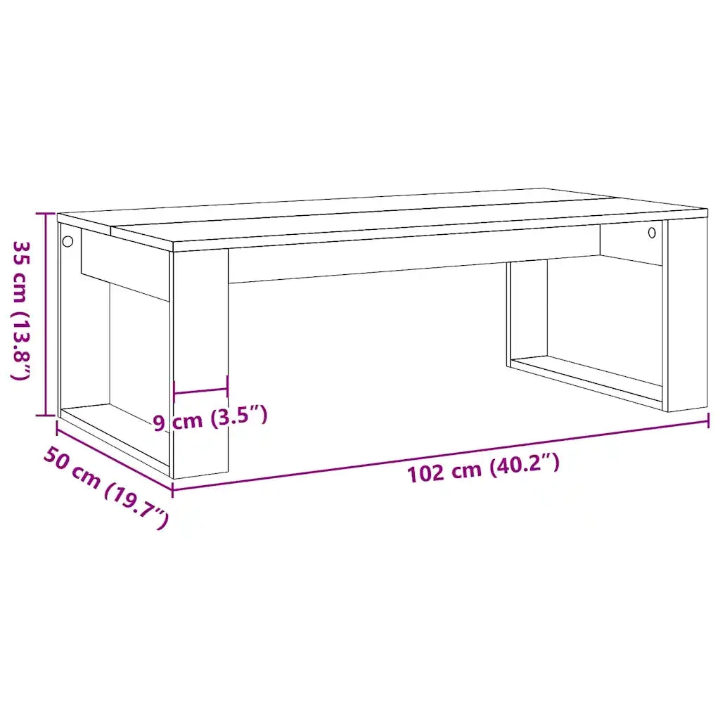 Tavolino Salotto Rovere Artigianale 102x50x35 cm in Truciolato 856681